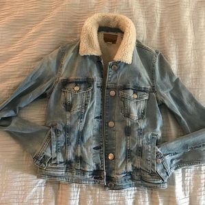 Sherpa lined denim jacket